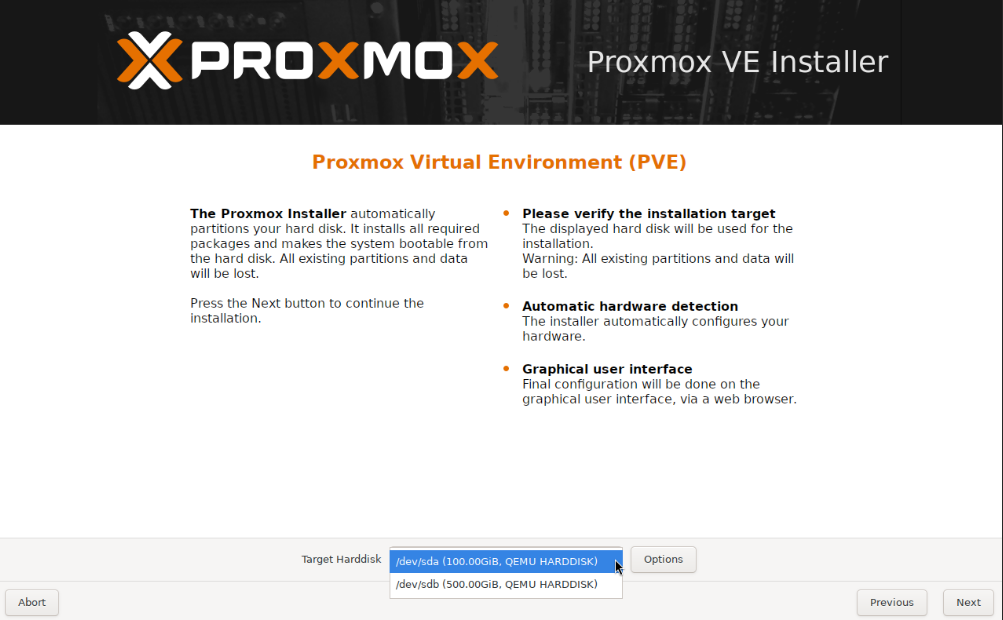 Proxmox download page