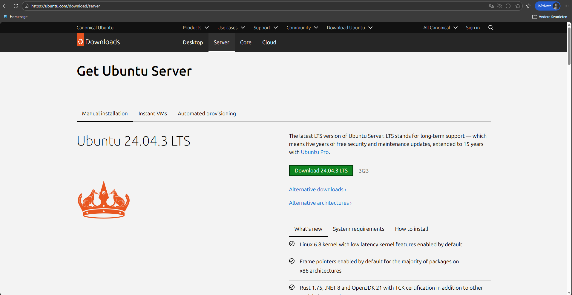 Proxmox download page