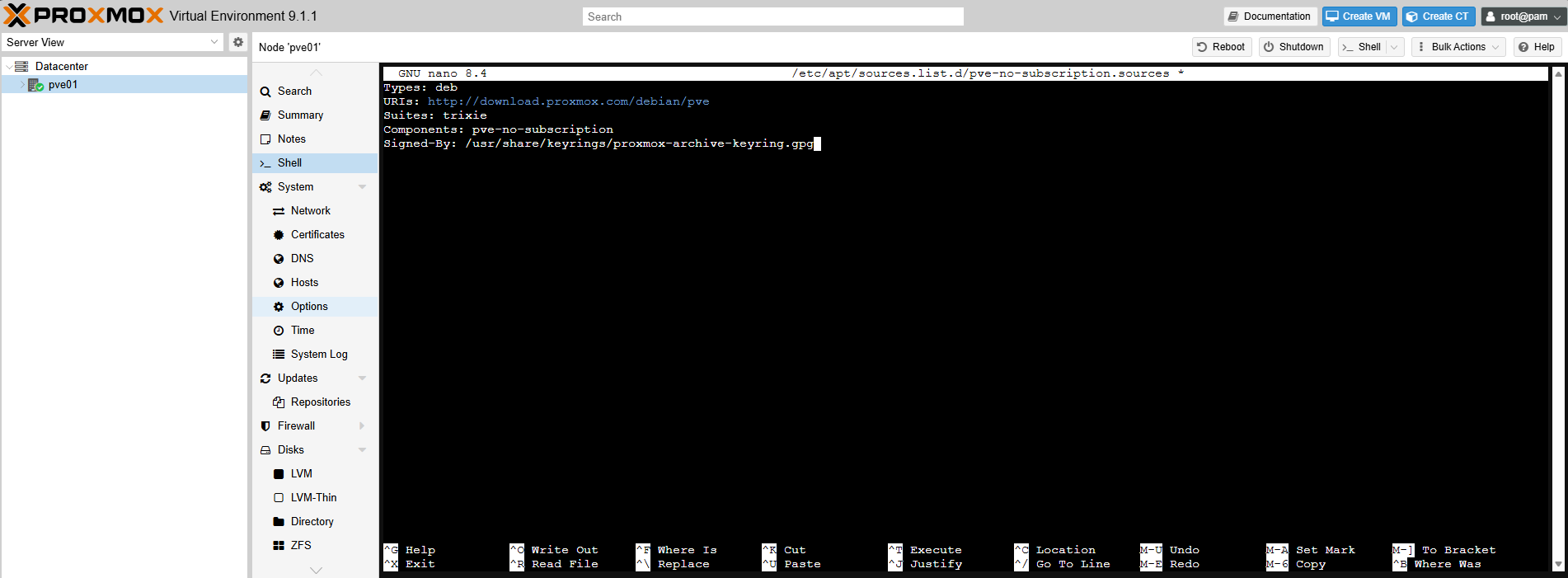 Screenshot: No-subscription sources file